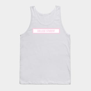 College Student Pink Tank Top